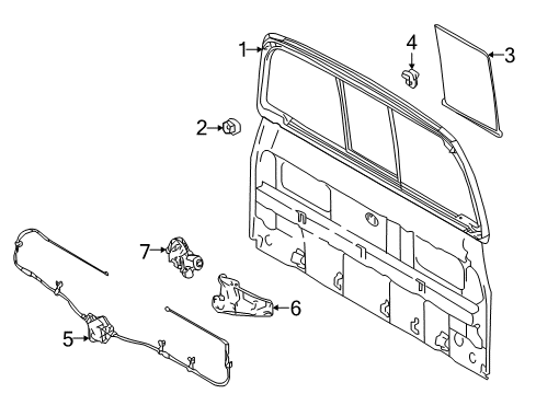 2022 Toyota Tacoma Front Door Glass & Hardware Window Regulator Diagram for 69088-04010