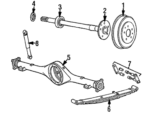 1986 Toyota 4Runner Rear Suspension Spring Assembly, Rear Diagram for 48210-35490