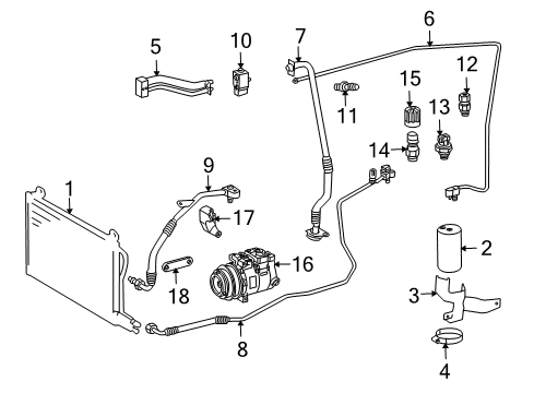 2006 Dodge Sprinter 2500 A/C Condenser, Compressor & Lines CONDENSER-A/C Diagram for 5104114AA