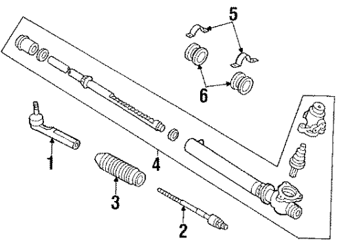 1994 Nissan 240SX P/S Pump & Hoses, Steering Gear & Linkage Insulator-LH Diagram for 54445-35F00