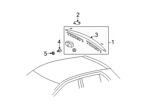 2007 Toyota Yaris Lift Gate - Spoiler Spoiler Assembly Cover Diagram for 76894-52030-A0