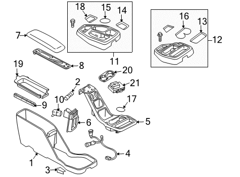 2009 Mitsubishi Raider Heated Seats Console-Floor Diagram for 5KN691DVAA