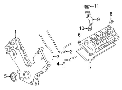 2012 Lincoln Navigator Valve & Timing Covers Valve Cover Grommet Diagram for 7L1Z-6C519-A