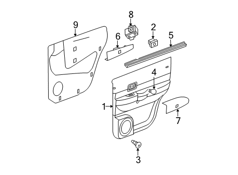 2006 Dodge Durango Interior Trim - Rear Door Seal-Rear Door Diagram for 55364081AD