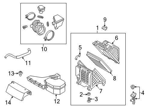 2015 Kia Sorento Air Intake Duct-Air Diagram for 282101U600