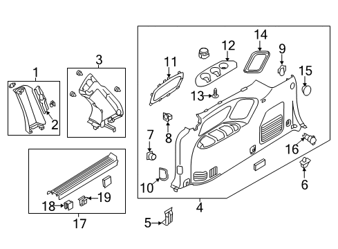 2014 Kia Sedona Interior Trim - Side Panel Cover-Height ADJUSTER RH Diagram for 858624D500QW