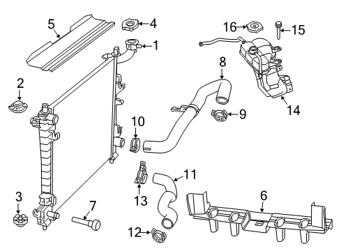 2021 Jeep Grand Cherokee Radiator & Components Hose-Radiator Outlet Diagram for 68056029AG