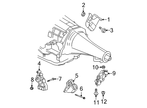 2008 Dodge Ram 1500 Engine & Trans Mounting Bracket-Engine Mount Diagram for 52110084AC