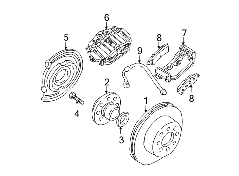 2003 Cadillac Escalade Rear Brakes Bracket Kit, Rear Brake Caliper Diagram for 18043519