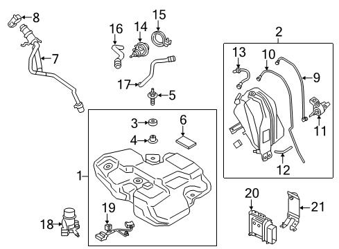 2017 BMW X3 Emission Components Line, Ventilation-Tank Diagram for 16197306321