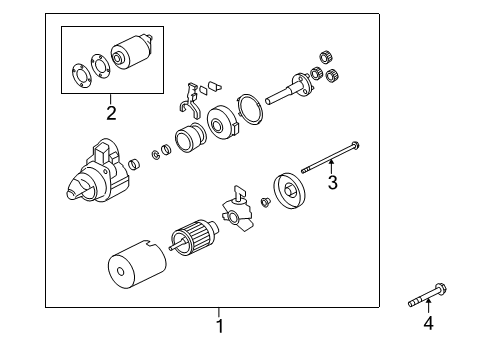 2012 Mitsubishi Outlander Starter Bolt Diagram for MD619102