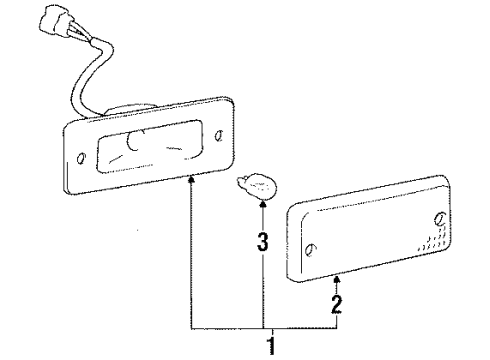 1989 Dodge Colt Front Lamps - Side Marker Lamps Lamp Pkg Front S/MKARKER & R Diagram for MB527357