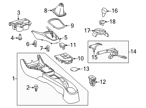 2015 Toyota Yaris Parking Brake Shift Knob Diagram for 33504-0D260-C3