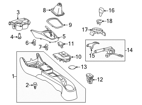 2018 Toyota Yaris Parking Brake Shift Knob Diagram for 33504-0D230-C5
