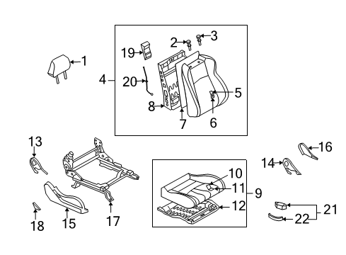 2005 Nissan 350Z Power Seats Cushion Assy-Front Seat Diagram for 87300-CD040
