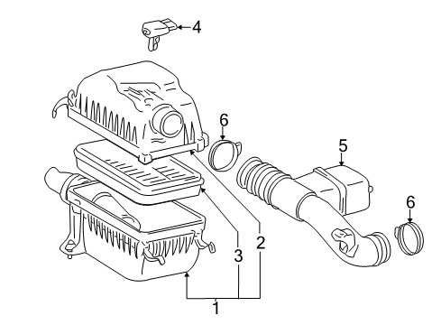 2001 Toyota Sequoia Powertrain Control Air Hose Diagram for 17880-0F010