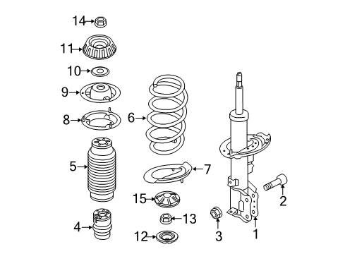 2015 Kia Rio Struts & Components - Front Cover-Insulator Dust Diagram for 546271W000