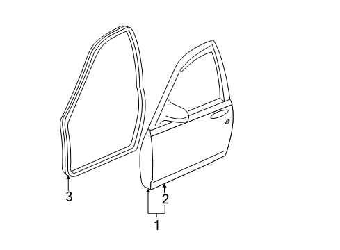 2013 Chevrolet Impala Front Door Door Weatherstrip Diagram for 19260468