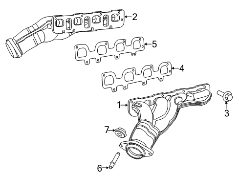 2019 Dodge Challenger Exhaust Manifold Manifold-Exhaust Diagram for 5038757AB