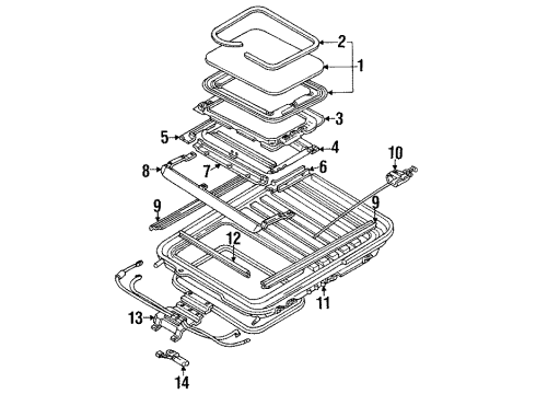 1993 Hyundai Excel Sunroof Switch Assembly-Sunroof Diagram for 93340-24000