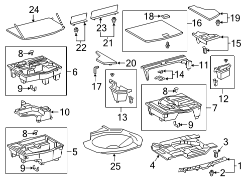 2021 Lexus UX250h Interior Trim - Rear Body Handle Assembly Deck Bo Diagram for 58470-78020-C1