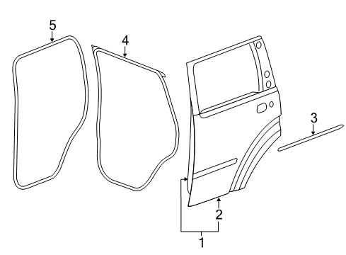 2009 Jeep Liberty Rear Door WEATHERSTRIP-Rear Door Mounted Diagram for 68045993AB