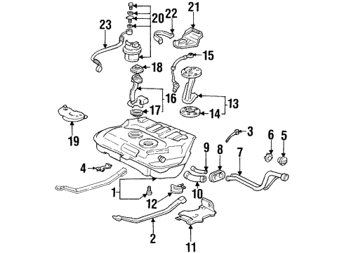 1996 Honda Civic del Sol Fuel Supply Gasket, Base Diagram for 17574-SE0-000