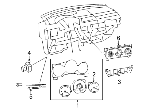 2012 Dodge Caliber Instruments & Gauges Cluster-Instrument Panel Diagram for 68087324AD