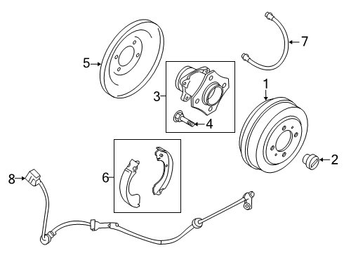 2013 Nissan Sentra Parking Brake Cable Assy-Brake, Rear LH Diagram for 36531-3SH0A