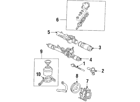1986 Toyota Celica P/S Pump & Hoses, Steering Gear & Linkage Pinion Valve Diagram for 44210-20070
