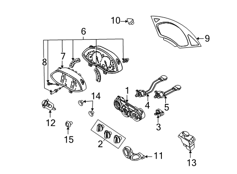 2003 Ford Focus Cluster & Switches Switch Assembly Diagram for YS4Z-19986-BA