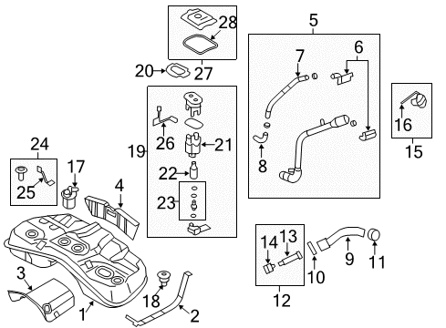 2014 Hyundai Equus Fuel Supply Pedal Assembly-Accelerator Diagram for 32700-3M500