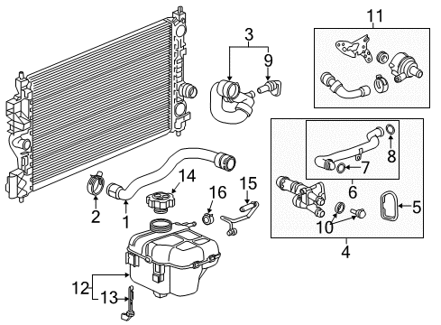 2018 Buick Cascada Hoses, Lines & Pipes Upper Hose Diagram for 13347810