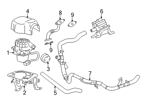 2013 Toyota FJ Cruiser Emission Components Air Injection Reactor Pump Cover Diagram for 17613-31010