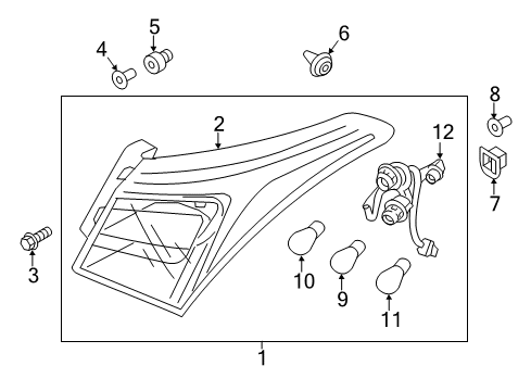 2013 Hyundai Elantra GT Bulbs Rear Combination Holder & Wiring, Outside Diagram for 92480-A5010