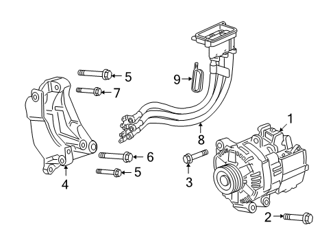 2009 Chevrolet Malibu Electrical Components Bracket Diagram for 12595292