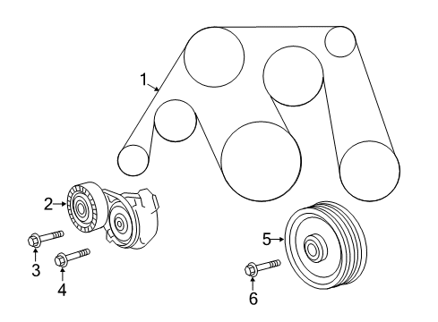 2021 Lexus LC500 Belts & Pulleys Tensioner Assy, V-Ribbed Belt Diagram for 16620-0W131