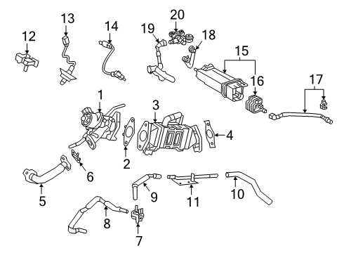 2020 Toyota Corolla Emission Components EGR Pipe Gasket Diagram for 25634-37020