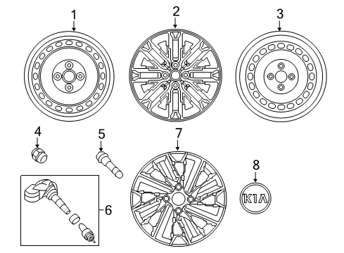 2019 Kia Rio Wheels, Covers & Trim Wheel Assembly-Aluminum Diagram for 52910H9201