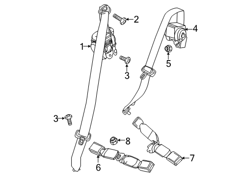 2021 Chevrolet Equinox Seat Belt Latch Diagram for 84607022