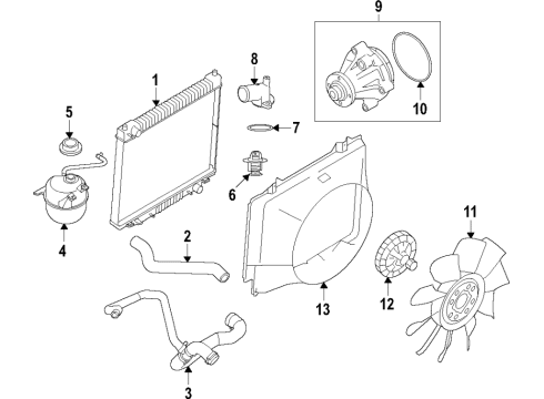 2016 Ford E-350 Super Duty Cooling System, Radiator, Water Pump, Cooling Fan Fan Blade Diagram for F81Z-8600-KA