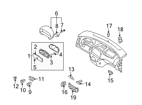 2010 Hyundai Elantra Instruments & Gauges Cluster Assembly-Instrument Diagram for 94001-2L026