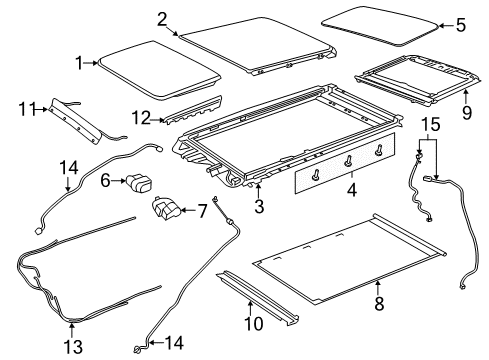 2021 Chrysler Voyager Sunroof SUNSHADE-SUNROOF Diagram for 6BH16PD2AA