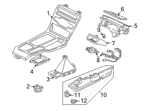 1997 Acura NSX Center Console Lighter Assembly, Cigaret Diagram for 39600-SL0-505