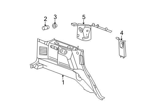 2008 Jeep Commander Interior Trim - Quarter Panels Molding-D Pillar Diagram for 1CL96BD1AE