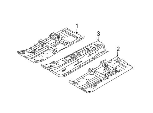 2019 Nissan Versa Note Pillars, Rocker & Floor - Floor & Rails Floor Front Diagram for G4321-3WCAA