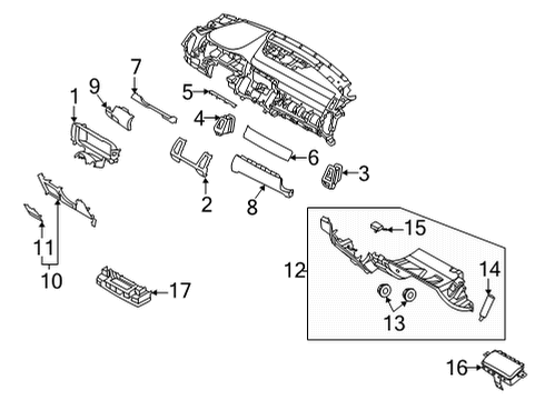 2022 Kia Sorento Cluster & Switches, Instrument Panel Panel Assembly-Cluster F Diagram for 84830R5000WK