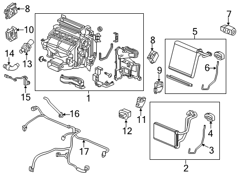 2016 Acura RLX Switches & Sensors Core Sub-Assembly, Heater Diagram for 79115-TY3-A01