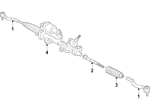 2021 Chrysler Pacifica Steering Column & Wheel, Steering Gear & Linkage, Shroud, Switches & Levers RACK AND PINION Diagram for 68524933AA