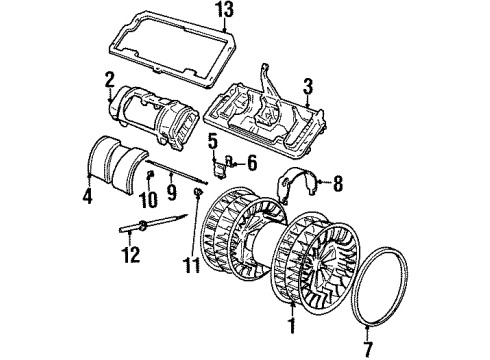 1995 BMW 840Ci Blower Motor & Fan Repair Kit Temperature Sensor Diagram for 64111378849